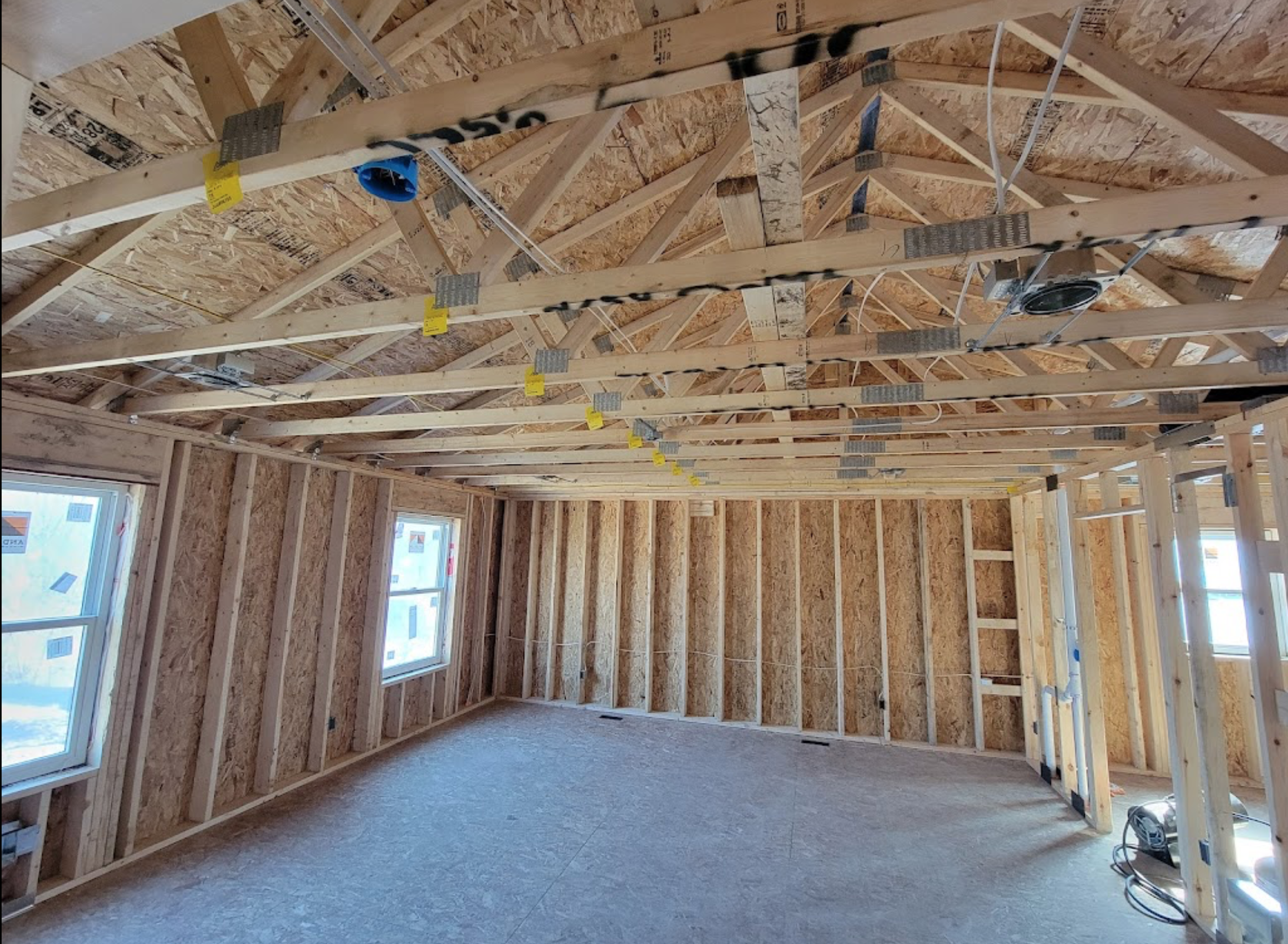 Wiring electrical solutions inside of house framing