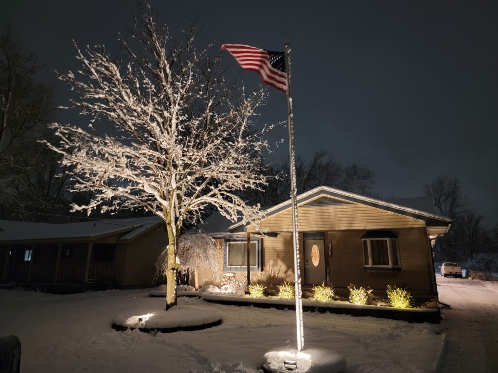 example of Zero-Point Electrics work- outside residential lighting